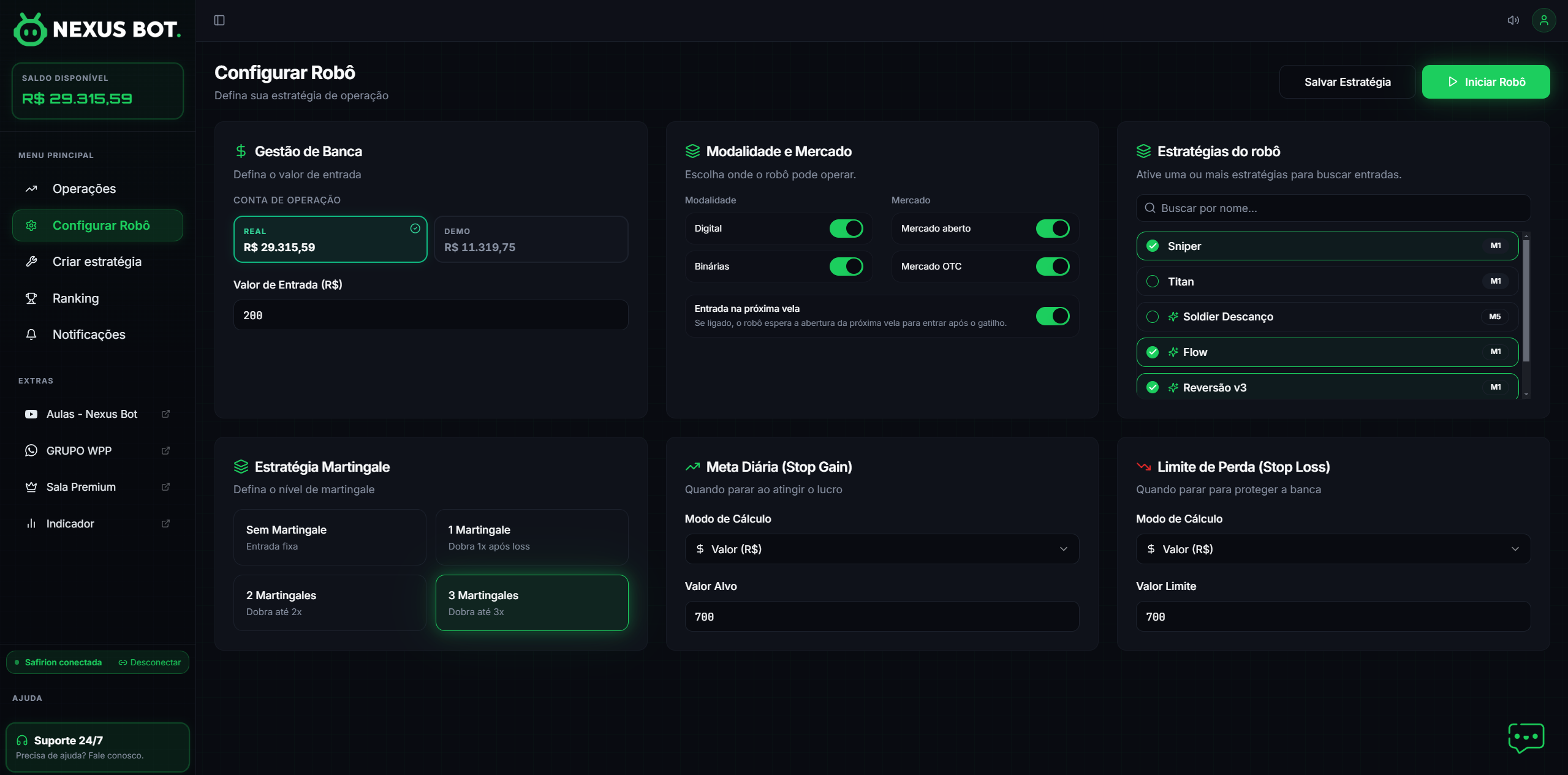 Configurar Estratégia
